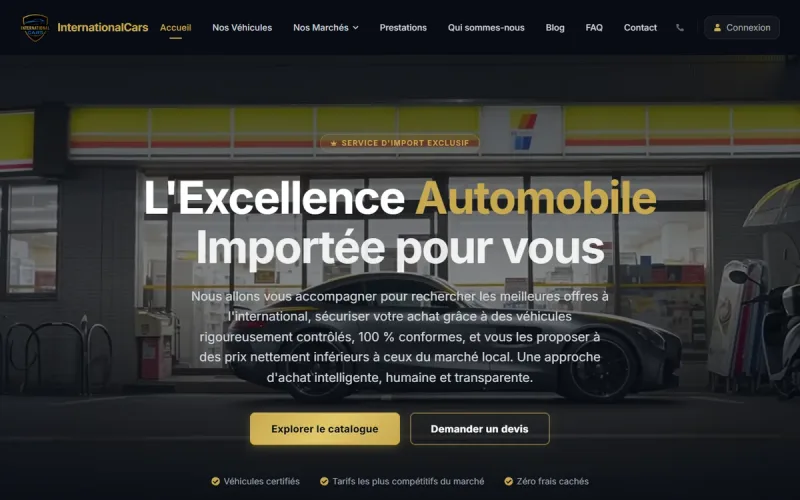 Réalisation web SDR Web – International Cars, agence web Montpellier