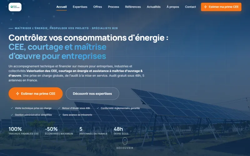 Réalisation web SDR Web – R&E Energies, agence web Montpellier